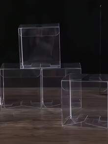 12个装 9*9*9厘米/3.54*3.54*3.54英寸PVC方形透明糖果礼盒巧克力糖果盒首饰收纳盒婚礼圣诞包装礼品盒母鸡派对袋