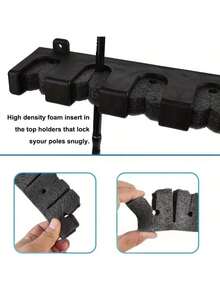 Rak Dinding Joran Pancing Hitam yang Mudah Dipasang, Kotak Penyimpanan Pegangan Busa Kepadatan Tinggi, Kokoh dan Tahan Lama, Dapat Menampung 6 Joran Pancing, Cocok untuk Luar Ruangan, Rumah, Garasi, Desain Multi-Slot, Penyimpanan Mudah, Hemat Ruang, Cocok untuk Berbagai Joran Pancing, Dudukan Joran Pancing, Memperindah Area Memancing - MultiWarna - View 6