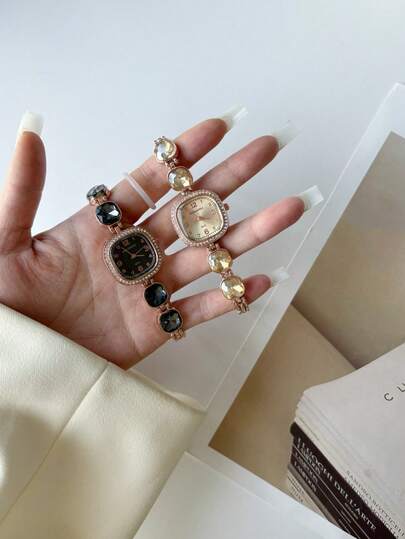 DOUKOU New Arrival Luxury Gold-Tone Waterproof Women's Watch With Sparkling Rhinestone & Zirconia Decorations - Elegant Minimalist Style For Daily Wear & Parties