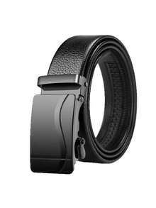 Men's Waist Belt, Simple Business Men's Pants Belt, Casual Versatile Business Automatic Buckle Belt With Two Straps - Black 2 Pieces - View 8