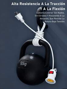 Extensión Con Socket Para Foco 5 Metros(no contenido focos), cable portátil resistente para lámpara, extensión eléctrica para foco, accesorio hogar eventos, enchufe largo para iluminación - 1 Pieza - Ver 9
