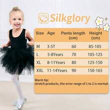 Silkglory - Medias de ballet para nias, ultra suaves, para nias, medias de ballet para nios, de 3 a 14 aos - 3-5 Años + Blanco - Ver 6