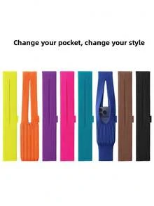 2026新款时尚针织手机袋，收纳袋，苹果手机袋，纯色针织，带收纳带，情人节礼物，送给女性粉丝的礼物，旅行必备，包包配件，单肩包，收纳配件。送给朋友的最佳礼物 - 彩色 - 查看 6