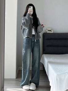 女士保暖双面拉链开衫毛衣，秋冬季，返校季