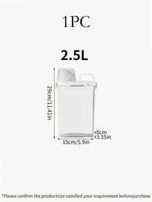 1pc 1.75L/2.5L/3L/Laundry Powder Storage Box, Household Soap Plastic Bucket, Canned Laundry Powder Container, Dedicated Storage Box, Large Capacity, Bottle Body And Lid Marked With Scales, With Handheld, Buckle Design Sealed And Leak Proof, Thick PP Material, Laundry Bucket, Laundry Detergent Bucket, Laundry Powder Bucket,