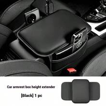 PU Leather Car Armrest Box Protective Pad, 12in * 8in Central Armrest Cushion, Smooth Surface, Two Options (Two Pockets Or No Pockets), Convenient For Centralized Storage And Searching, Car Interior Accessories - Glossy PU Leather - View 13