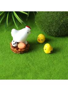 7pcs The Little Chicken Family Micro Landscape Decorative Ornaments, Miniature Fairy Garden Landscape Hide And Seek Prank , DIY Cream Glue Phone Case Keychain, Creative Hair Clip Jewelry Accessories,Car Mounted Small OrnamentMicro Landscape Decorative Ornaments, Miniature Fairy Garden Landscape Hide And Seek Prank, DIY Cream Glue Phone Case Keychain, Creative Hair Clip Jewelry Accessories,Car Mounted Small Ornament - Multicolor - View 3