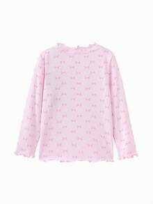 Balabala 2026 Girls' Soft Long Sleeve T-Shirt, Cute Pattern, Spring/Autumn - Red Hue - View 4