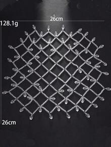 1pc Silver Mesh Hair Chain With Sparkling Drop Pendant Headpiece, Bridal Hair Accessory, Looks Of Party - Vàng - Xem 2