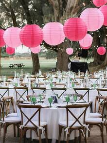 5 chiếc đèn lồng giấy tròn màu hồng bóng trang trí, thích hợp cho Ngày Valentine, tiệc đồng quê, tiệc cưới, sinh nhật, trang trí nhà cửa. - Nhiều màu - Xem 6