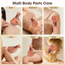 1200mAh Battery Powered Massager Set: Electric Meridian Brush, Cupping Massage Device, Lymphatic Drainage Massager, Anti-Cellulite Massage Tool, Microcurrent Vibration Heat Therapy Scraping Massager For Legs, Arms, Buttocks, Muscles And Lower Back - Multicolor - View 3