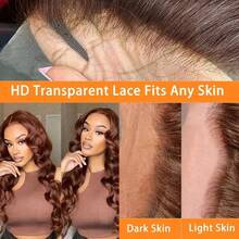 30 Inch Chocolate Brown Body Wave Lace Front Human Hair Wigs 250 Density Pre Plucked 13x4 HD Lace Frontal Wig Brazilian Glueless Human Hair Wigs #4 Brown Colored Human Hair Wig For Women - 巧克力棕 - 查看 11