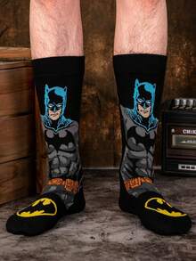 DC Comics 1双超人英雄超级卡通动画袜子，适合男士穿着，新颖、有趣、快乐和疯狂的袜子，适合圣诞节和万圣节，适合派对、秋季送礼 - 彩色 - 查看 7