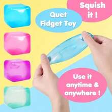 1pc/3pcs/5pcs Adult Stress Relief Squeeze Toy, Sensory Fidget Toy, Help You Achieve Maximum Relaxation. This Ice Cube Shaped Stress Relief Toy Can Help Relieve Tension When You Feel Stressed. - Multicolor - View 3