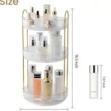 1pc 360 Degree Rotating 2/3 Tier Vanity Makeup Organizer, Large Capacity Skincare & Cosmetics Storage Box, Perfume Holder, Makeup Table Desktop Organizer - Multicolor - View 7