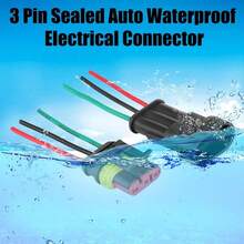 Acouto Conectores eléctricos de 3 pines Conector de 3 pines impermeable Conectores Eléctricos Automotrices 5 Juegos Coche 3 Pin Way Sealed Auto Conector Eléctrico a Prueba de Agua Kit de Enchufe - 1 - Ver 3