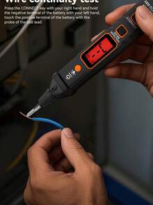 POROMETISTO VT06 Smart Sensing Tester Is A Multi-Functional, Intelligent Electrical Tool Designed For Professional Electricians And DIY Enthusiasts, Suitable For Various Scenarios Including Home Electrical Maintenance, Car Battery Testing, Circuit Connectivity Inspection, And Industrial Electrical Detection. It Automatically Powers Off After 5 Minutes Of Inactivity To Extend Battery Life, Making It Convenient For Users. - Black - View 11