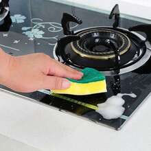 2/6/10pcs Yellow-Green Kitchen Cleaning Sponges, Scratch-Resistant Dish Sponges, Suitable For Hotel/Restaurant/Commercial, Kitchen Cleaning Sponges, Dish Cloths, Pot Scrubbers - Yellow - View 6