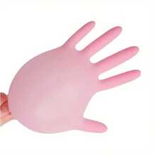 100/50/20pcs Pink Disposable PVC Rubber Gloves, Waterproof Household Cleaning Gloves, Elastic Fit, Non-Slip Fingertips, Durable, Suitable For Housework, Beauty, Arts And Crafts - Pink - View 8