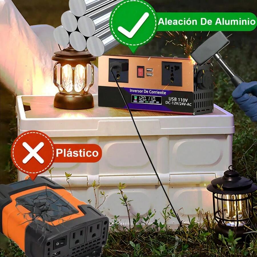 Inversor De Corriente De Alta Potencia 12/24v 110v 2000 w Digital Inteligente Convertidor De Corriente Directa A Alterna - Por defecto - Ver 1