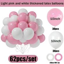32/62/188pcs Pink And White Balloon Arch Garland Set, Light Pink And White Thickened Latex Balloons, Suitable For Birthday, Bridal Shower, Gender Reveal Party, Wedding Party Decoration - Multicolor - View 13