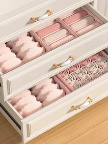 一套灰色衣柜内衣收纳盒，米色无纺布袜子收纳盒，衣柜内衣、胸罩、袜子、领带、围巾收纳盒，衣柜收纳盒，装饰品，节日装饰品，房间装饰品，家居装饰品，卧室装饰品