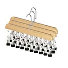 Organizador de mallas de 10 Clips para armario, colgador de mallas de armario de madera, organizador que ahorra espacio, colgador con múltiples clips para pantalones, bufandas 4NJW - B 2 piezas - Ver 10