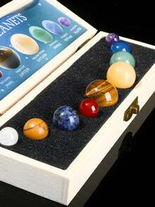 天然水晶原石及太阳系水晶球套装——儿童节完美礼物 - 行星套盒 - 查看 7