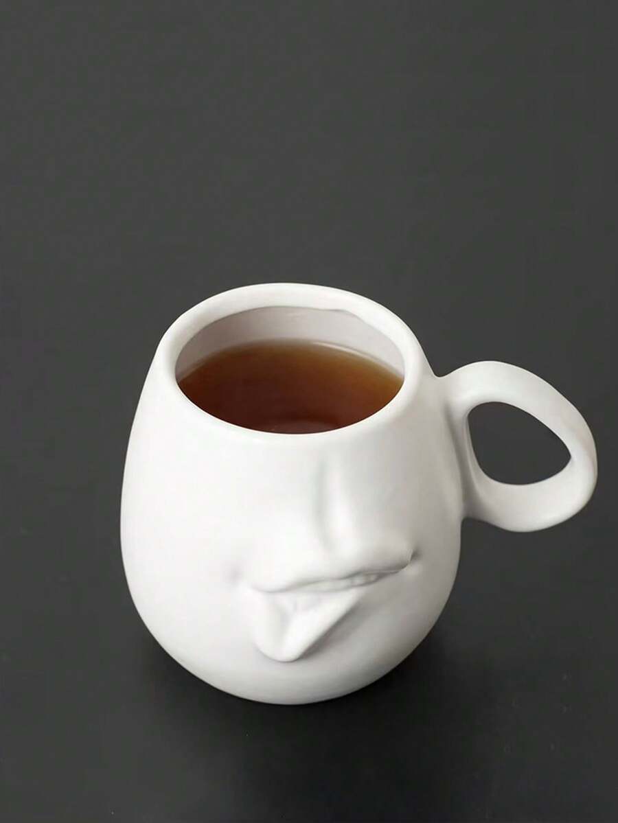 1pc Creative & Unique Coffee Mug, Niche Ceramic Funny Art Ceramic Milk Cup, Household Water Cup, Gargle Cup, Toothbrush Cup, Breakfast Cup, Office Cup, Holiday Gift - Multicolor - View 1