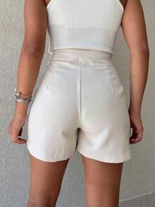 Women's Tailored Shorts - Apricot - View 2