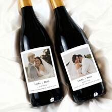 1-32pcs Custom Wine Labels, Waterproof Personalized Vinyl Photo Labels, Clear Printing, Perfect Label For Wedding, Anniversary, Bridal Shower, Engagement, Birthday, Ideals For Couples, Lovers, Friends, Wedding Gift, Customized Champagne Bottle Labels - Rectangle - View 7