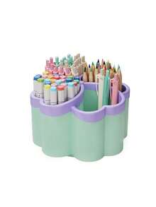 Hộp đựng đồ để bàn xoay 360° mới - 4 ngăn chứa đồ dung tích lớn, thích hợp đựng đồ dùng văn phòng, cọ trang điểm và đồ dùng học tập, 3 màu lựa chọn, thiết kế tiết kiệm không gian, thích hợp cho gia đình, văn phòng và phòng học, phụ kiện bàn làm việc, giá để đồ dùng văn phòng phẩm, thiết kế vui nhộn, bề mặt nhẵn (có nhãn dán ngẫu nhiên) - Nhiều màu - Xem 9