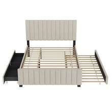 Upholstered Bed With Pull-Out Bed, Velvet Fabric Children's Bed, Youth Bed, Guest Bed, Flat Single Bed For Bedroom And Guest Room Without Mattress - 米色 - 查看 10