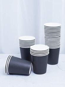 Set di piatti di carta monouso a tema nero, include piatti di carta da 9 pollici e 7 pollici, tovaglioli. Adatto per club, feste, picnic, matrimoni, riunioni di famiglia e forniture per feste. Applicabile anche per cucina, sala da pranzo e decorazione per feste. Questo è un set di piatti di carta e stoviglie monouso per ricevimenti. Disegno per feste di matrimonio. - Multicolore - Visualizzare 4