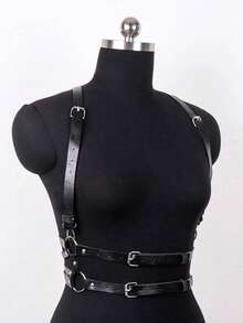 1pc Women's Renaissance Accessory Dark Gothic Style Fashion PU Leather Suspender, Suitable For Halloween Party Or Daily Wear