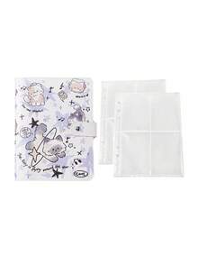 Loose-Leaf Ring Binder + Transparent Card Slots, Convenient Card Insertion And Removal, Adorable Cat Print Loose-Leaf Stamp Album, Soft Material, Suitable For Bank Cards, Credit Cards, Stamps, Game Cards - Multicolor - View 9