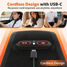 Wireless Neck Heating Massage Pad, Neck Massager With Heating Function, 3-Gear Heating Massage, Electric Neck Heating Pad To Relieve Pain, Heating Neck Brace With 660nm/850nm Red Light Therapy To Relieve Soreness And Stiffness, Vibrating Neck Massage Belt, Suitable For Waist, Back And Shoulder Heating - Multicolor - View 4