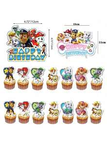 13Pcs PAW Patrol A Complete Set Cake Topper Skye Birthday Decoration PAW Patrol Theme Birthday Party Decoration Children Party Supplies Baby Shower - Multicolor - View 6