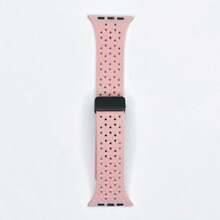 1pc Birdnest Hollow Fashionable Silicone Watch Band, Fits 44mm, 49mm, 42mm, 41mm, 45mm Watch Dial, Compatible With Apple Watch Bands, Ultra 9876543210 Series, SE Birdnest Hollow Folding Magnetic Silicone Strap - Multicolor - View 6