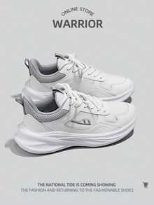 WARRIOR 1 Pair Sporty Dual-Layer Mesh Breathable Casual Sneakers, Minimalist Low-Top Design