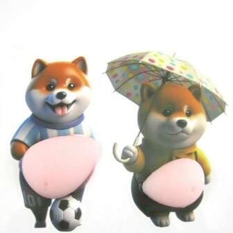 2 Stück Anti-Kollisions-Hund LKW Silikon Aufkleber, zufällige Stile, Automobil Autoaufkleber für Tür, Fahrzeugaußenseite, LKW, Heim Wand, Möbel, Schrank Schutz