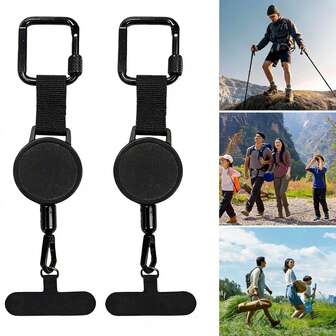 2026 New Adjustable Anti-Theft Phone Lanyard, With Pull-Out Device, Durable Polyester Fiber Material, Outdoor Sports And Hiking Safety Buckle Design, Outdoor Gear