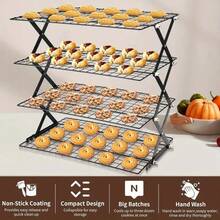 Baking Cooling Rack ,4-Layer Folding Cooling Rack, Cake Tools, Baking Accessories, Biscuit And Cake Drying Rack, Suitable For Kitchen, Outdoor Cooking Must-Have Women's Gifts. - 4-layer Thickened - View 4
