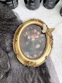 复古法式蝴蝶造型相框，适用于 5 英寸 x 7 英寸照片，树脂材质，可作桌面摆件或墙面装饰，金色饰面 - 彩色 - 查看 7