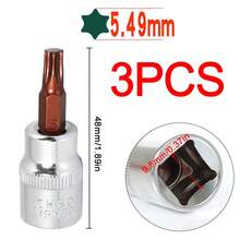 Drive Torx T30 Bit Socket S2 Steel 48mm Length - Plateado - Ver 2