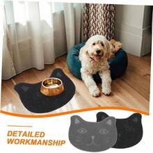 2piezas Mats para Gatos y Mascotas Antideslizantes Alfombrillas De Litter para Hogar Fciles De Limpiar y Duraderas - black gris oscuro - Ver 6