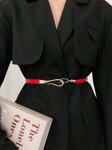 1pc Women's Adjustable Thin Waist Belt - Decorative Hook Design For Dresses/Coats! Versatile Stylish Cinched Accessory, Suitable For Summer/School/Fall/Autumn/Winter, Elevates Daily/Office/Date Outfits - Nhiều màu - Xem 7