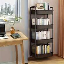 Estante de plástico negro 4 capas 5 capas acabado de almacenamiento multifuncional ligero y fácil de instalar - Negro - Ver 4