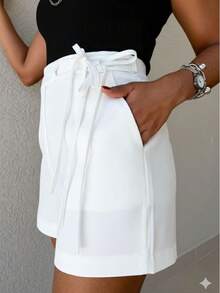 Women's Tailored Shorts - White - View 2