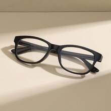 1 Pair Women's Oval Casual Street Style Fashion Flat Glasses, Made Of Quality Materials To Protect Eyes. Comfortable And Fit Facial Shape, Suitable For Daily Decoration, Reading, Gaming, Computer, Back To School, Anti-Fatigue - Black - View 6